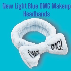 Soft & Fluffy "OMG" Hair Headband With Bow - Light Blue